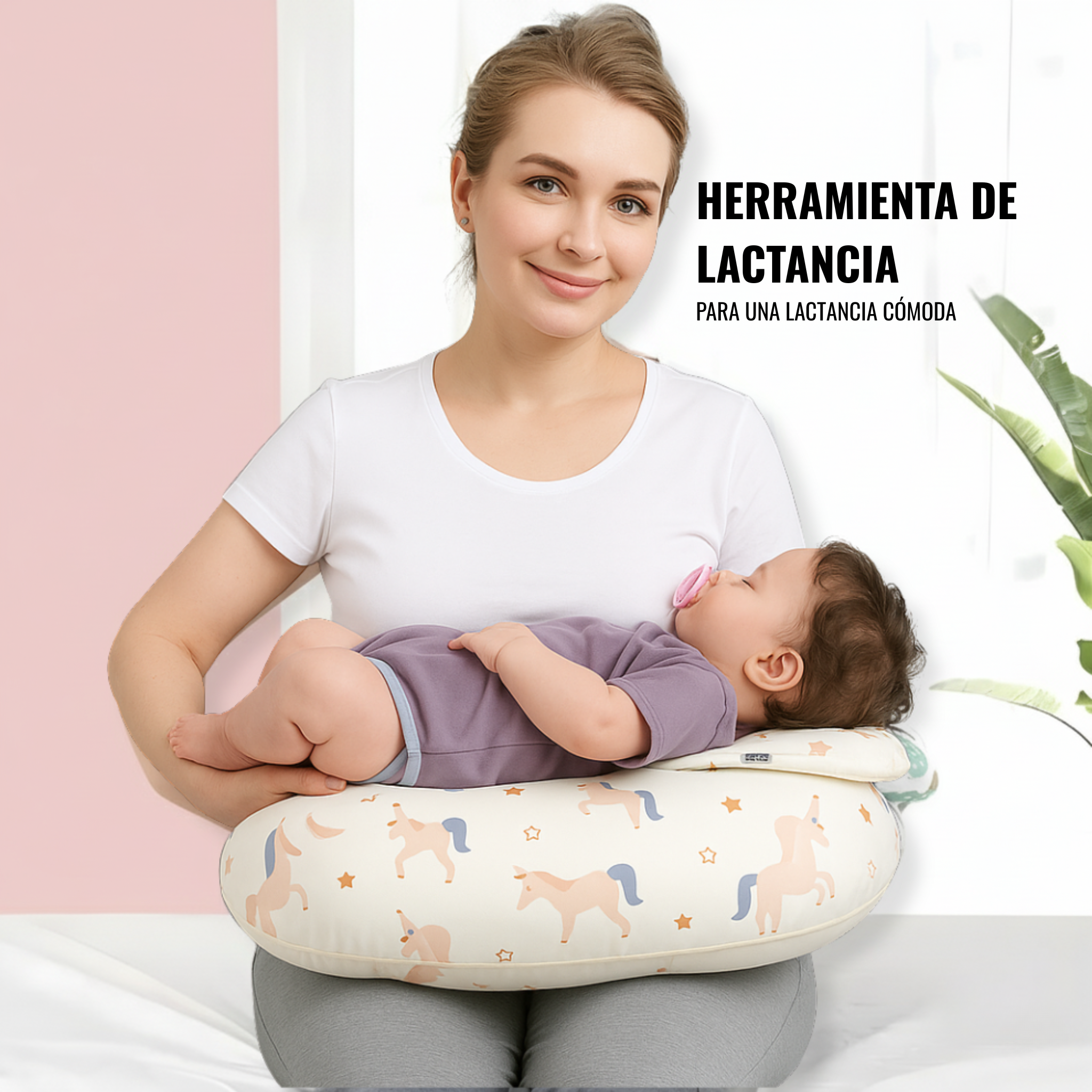 Almohada de embarazo transpirable con soporte lumbar, lavable y multifuncional para la lactancia del bebé.
